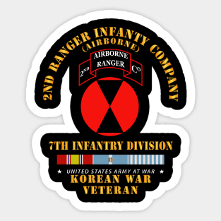 2nd Ranger Inf Company - 7th ID w KOREA SVC X 300 Sticker